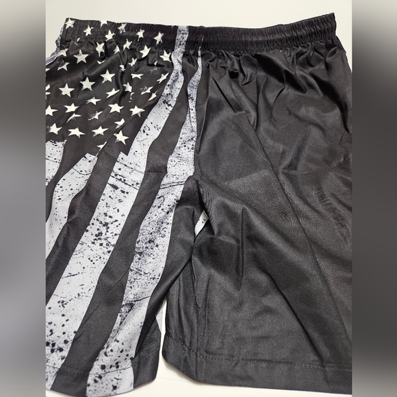 American Flag Graphic Lightweight Drawstring W/Pockets Shorts Sz Plus #M-94 - Picture 8 of 10